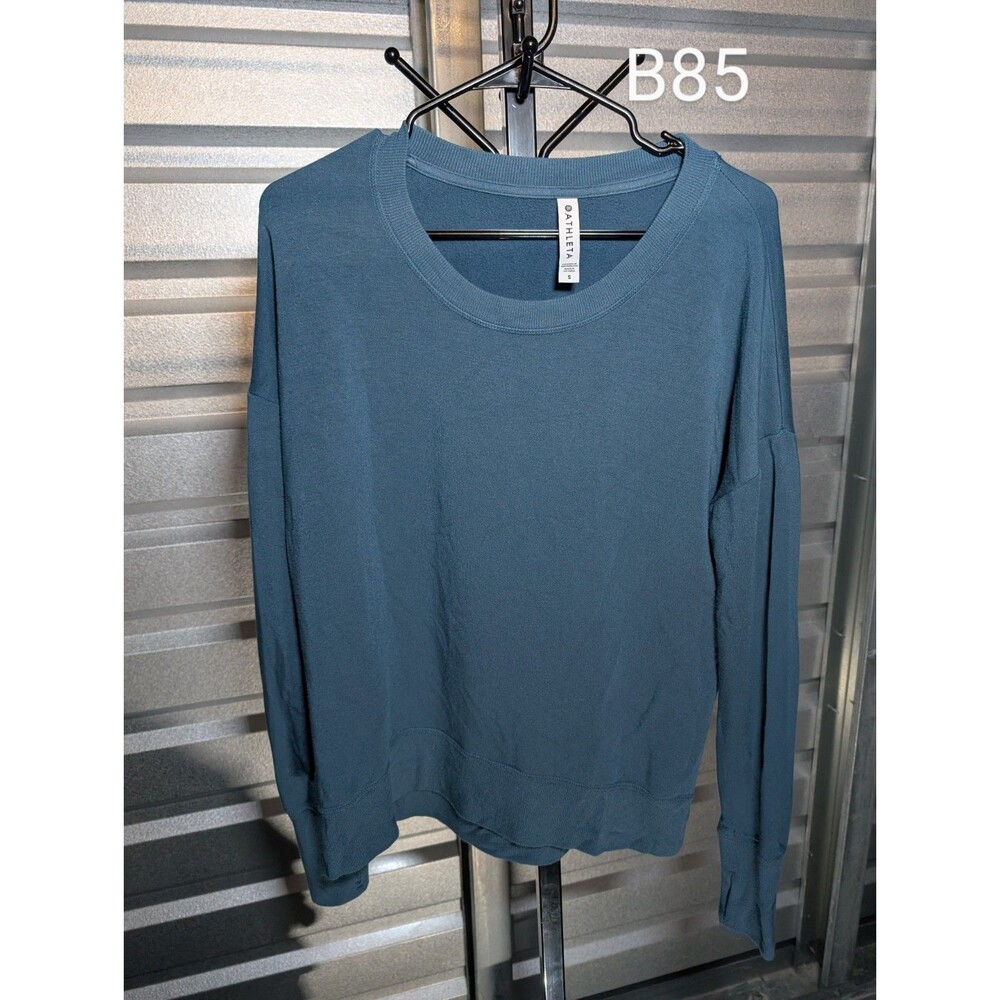Athleta Sweatshirt Womens Size Small Blue Green Recover Comfort